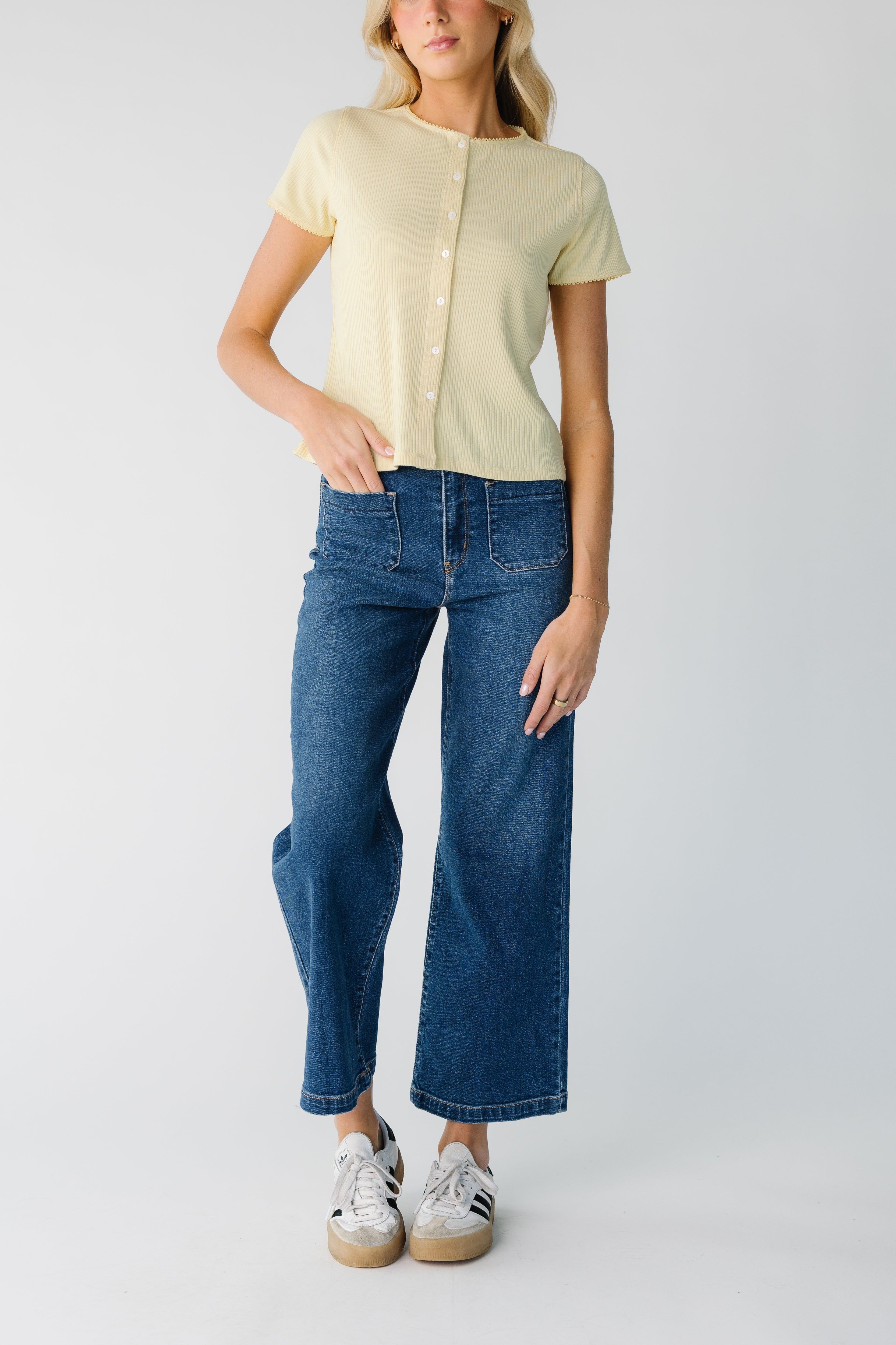Date Time Pocket Wide Leg Denim