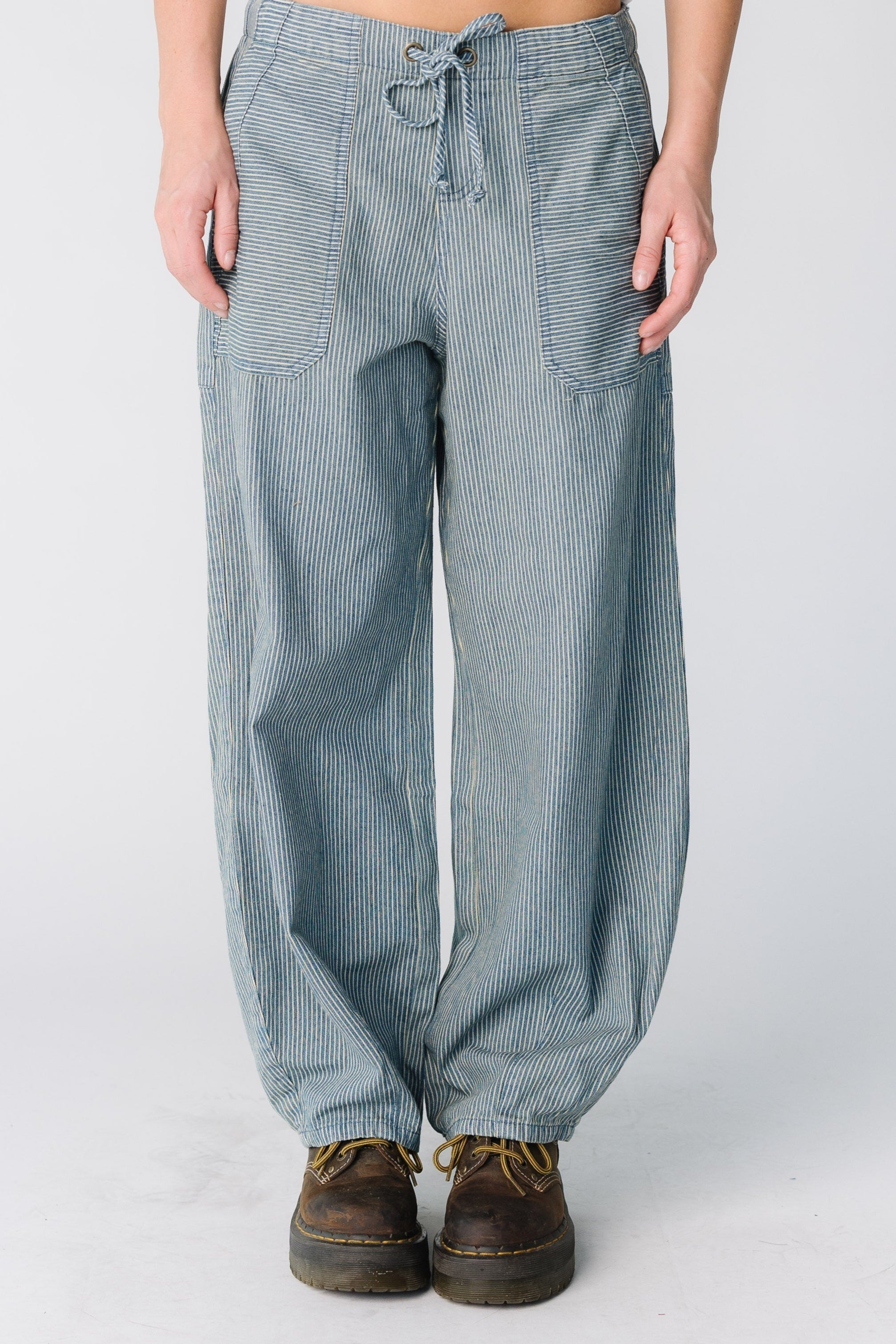 Atlantis Stripe Denim Parachute Pants