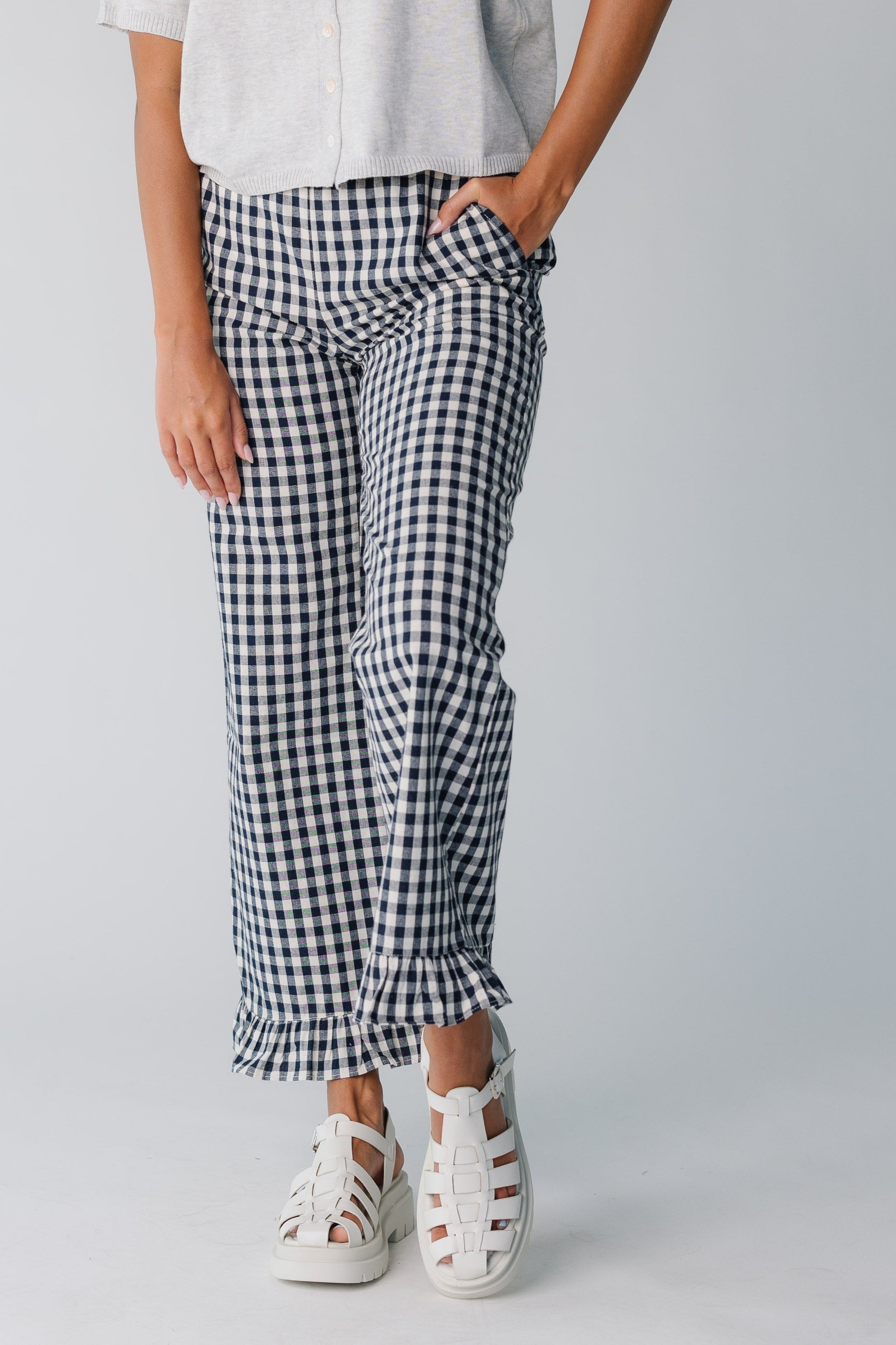 Gingham Checker Travel Pants