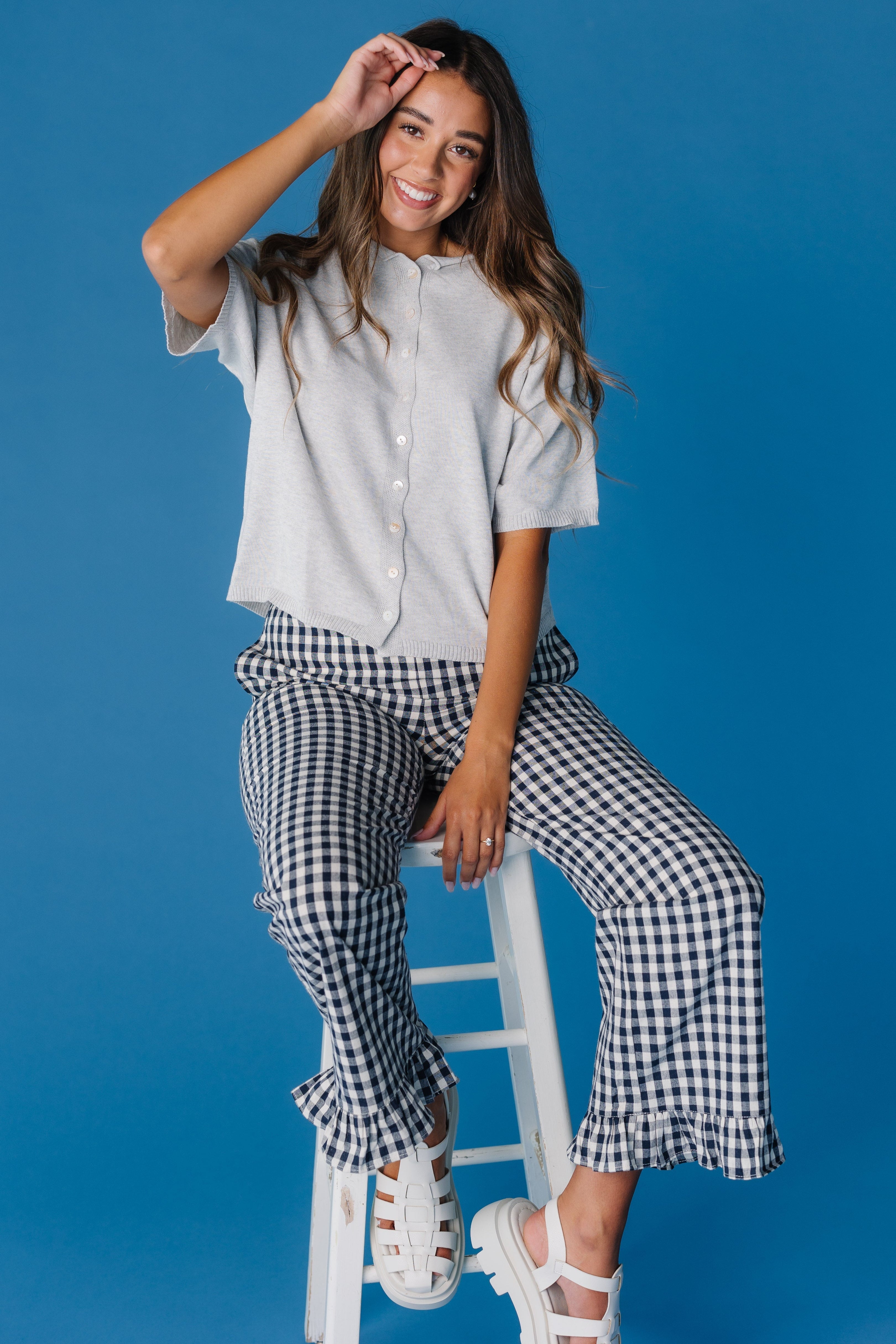 Gingham Checker Travel Pants